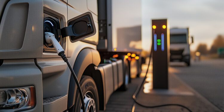 ładowanie ciężarówki elektrycznej