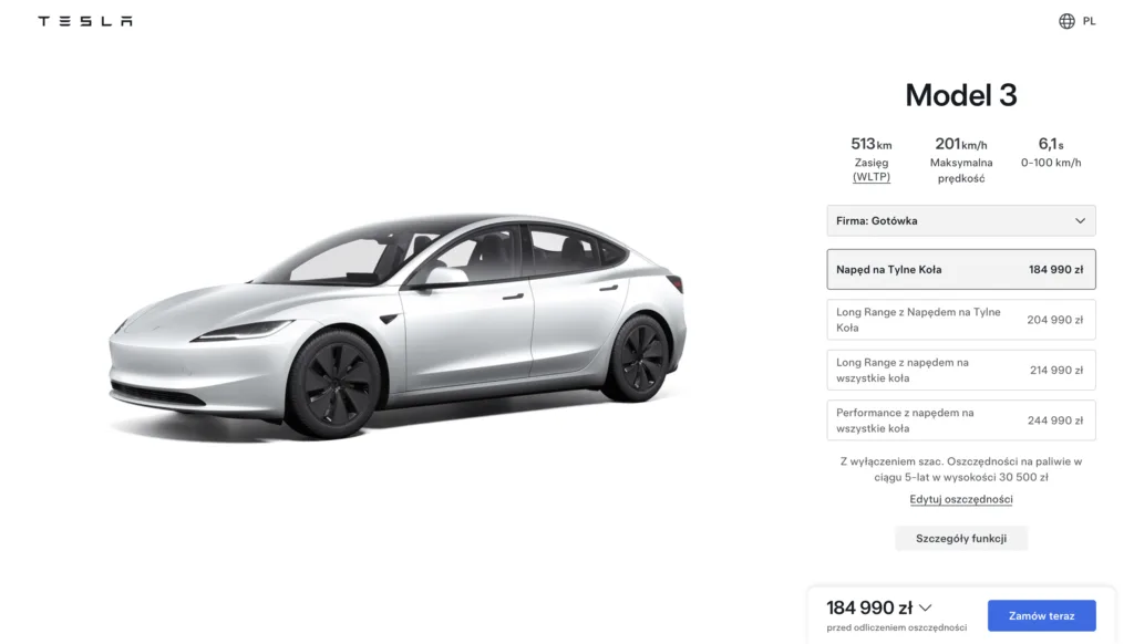 tesla model 3 obnizka 01 2025