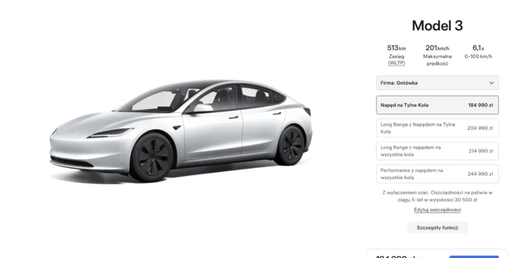 tesla model 3 obnizka 01 2025