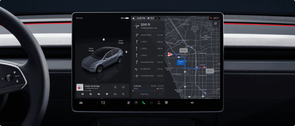 tesla model y facelift wnetrze en