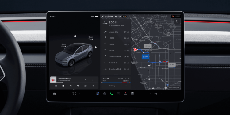 tesla model y facelift wnetrze en