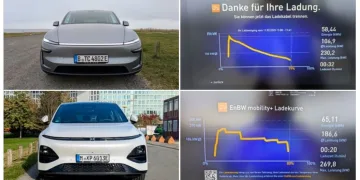 ładowanie tesla model y vs xpeng g6
