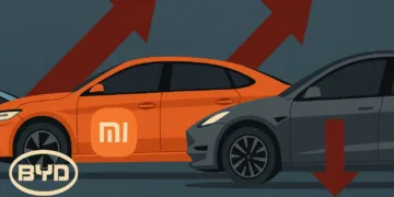 byd xiaomi rosna tesla spada