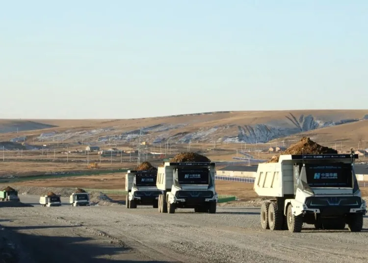 elektryczne ciezarowki kopalnia chiny huawei