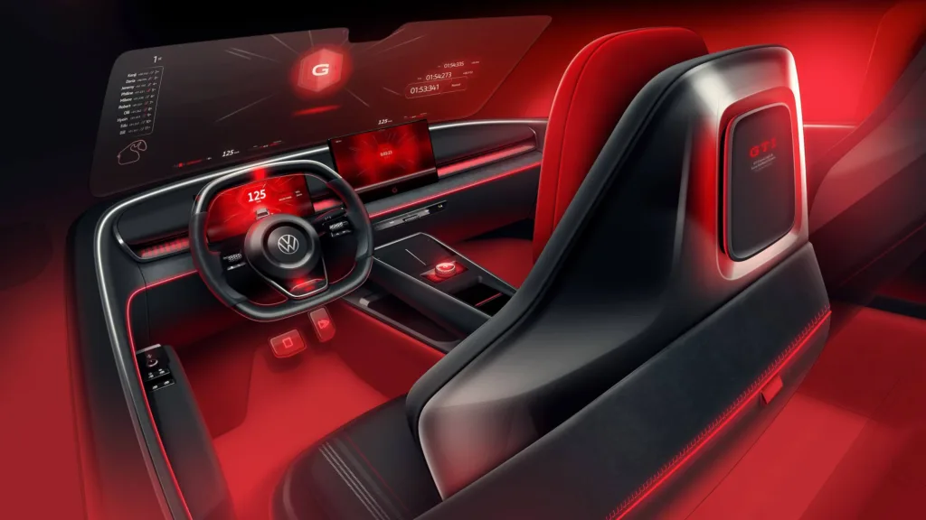 elektryczny volkswagen golf gti koncept wnętrze