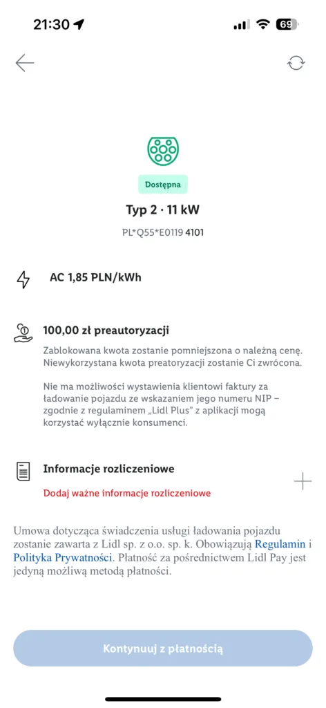 lidl plus emobilnosc aplikacja ceny