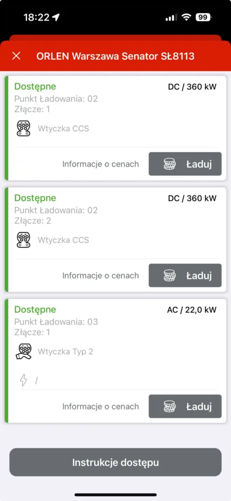 orlen charge ceny