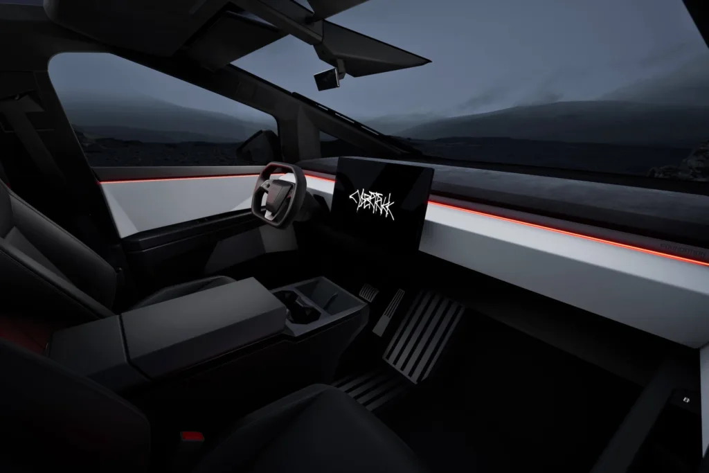 tesla cybertruck wnętrze