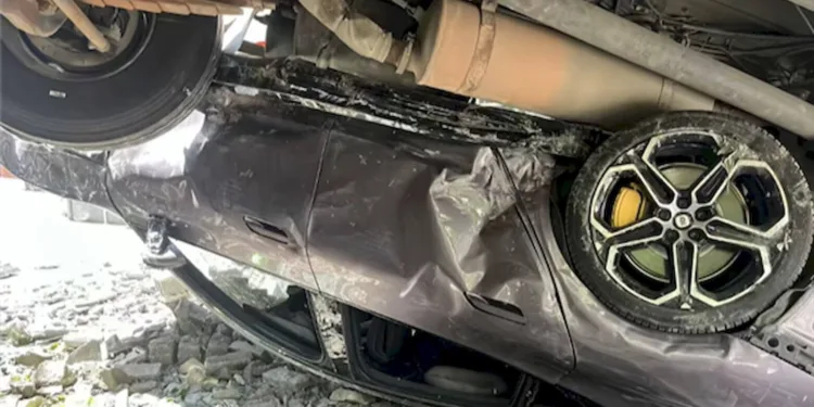 xiaomi su7 max zgnieciony ciezarowka