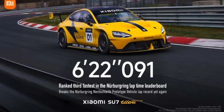 xiaomi su7 ultra nurburgring edition rekord