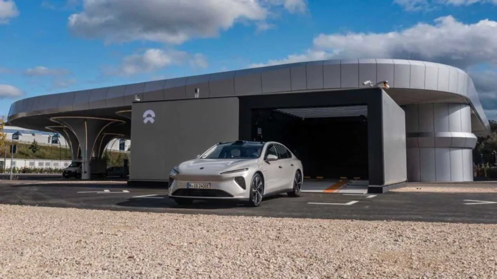 nio stacja wymiany baterii w niemczech