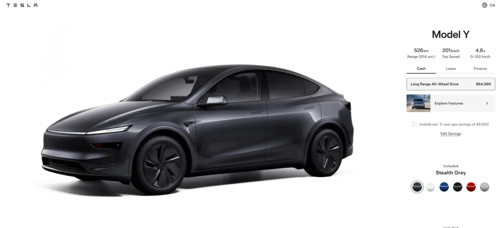 tesla model y kanada nowa cena