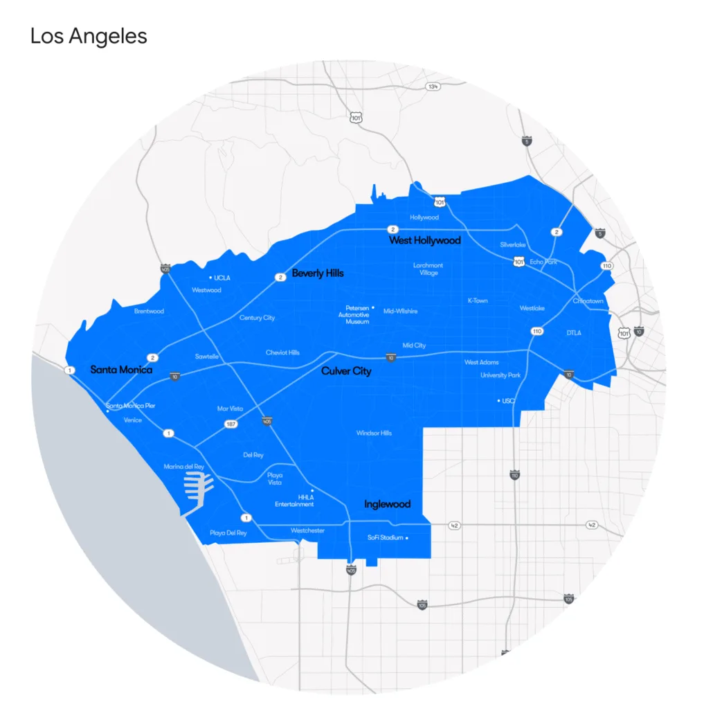 waymo obszary dzialania usa