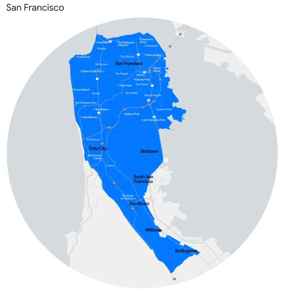 waymo obszary dzialania usa