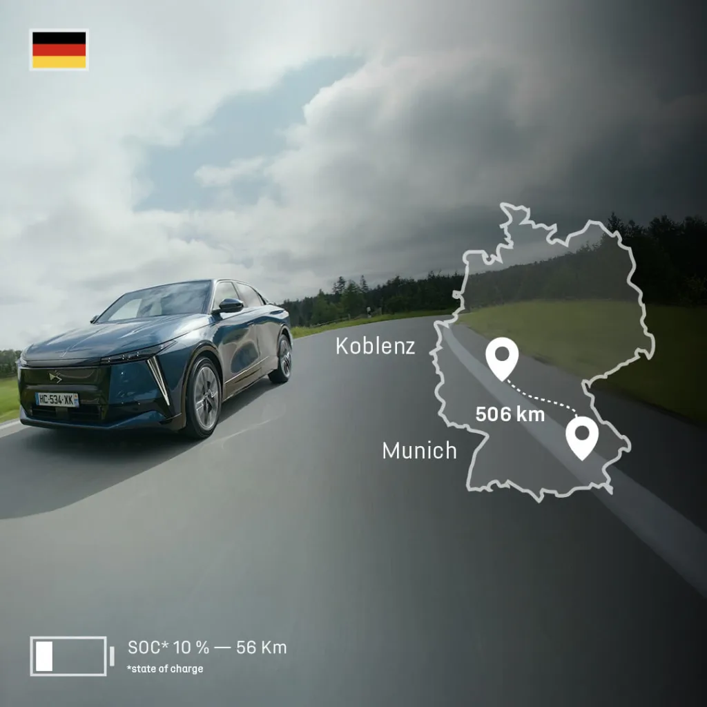 ds no8 test zasiegu ALLEMAGNE- Munich–Koblenz