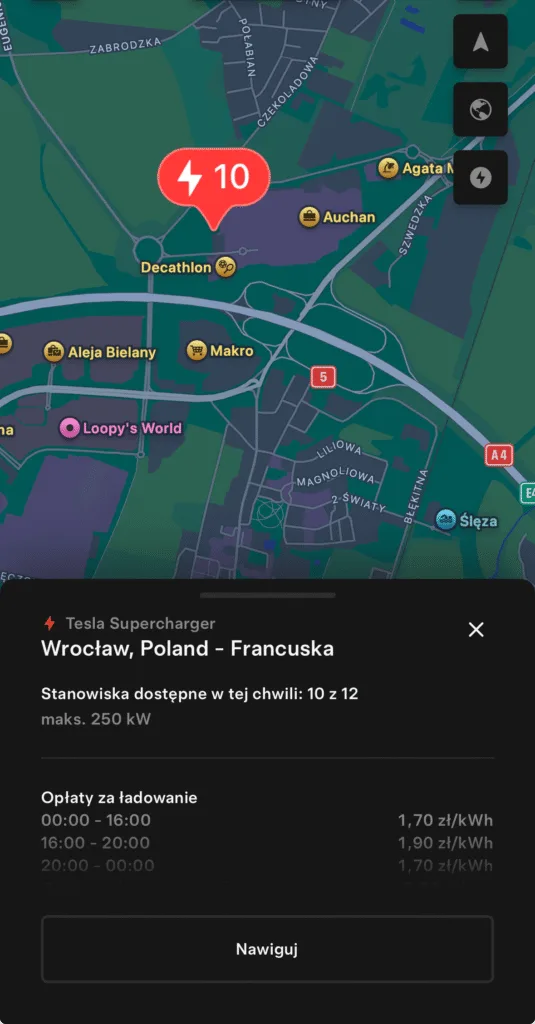 tesla supercharger wroclaw otwarty