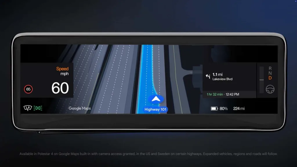 polestar 4 google live lane guidance