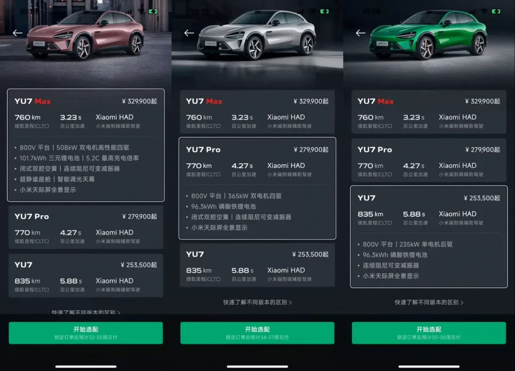 xiaomi yu7 czas dostawy