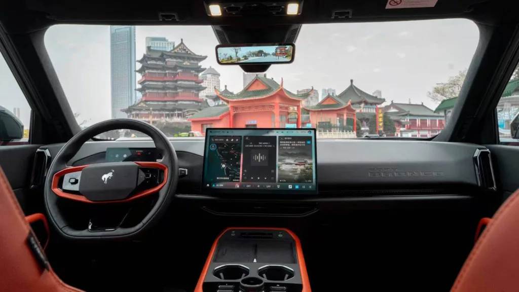 ford bronco ev chiny wnętrze
