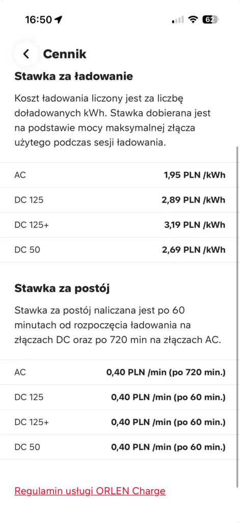 orlen cennik ladowania 01 2026