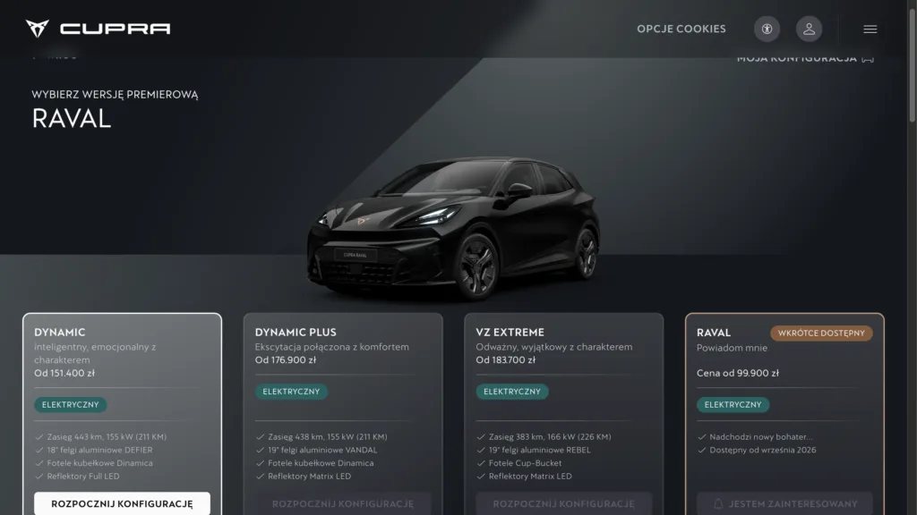 Cupra Raval Konfigurator