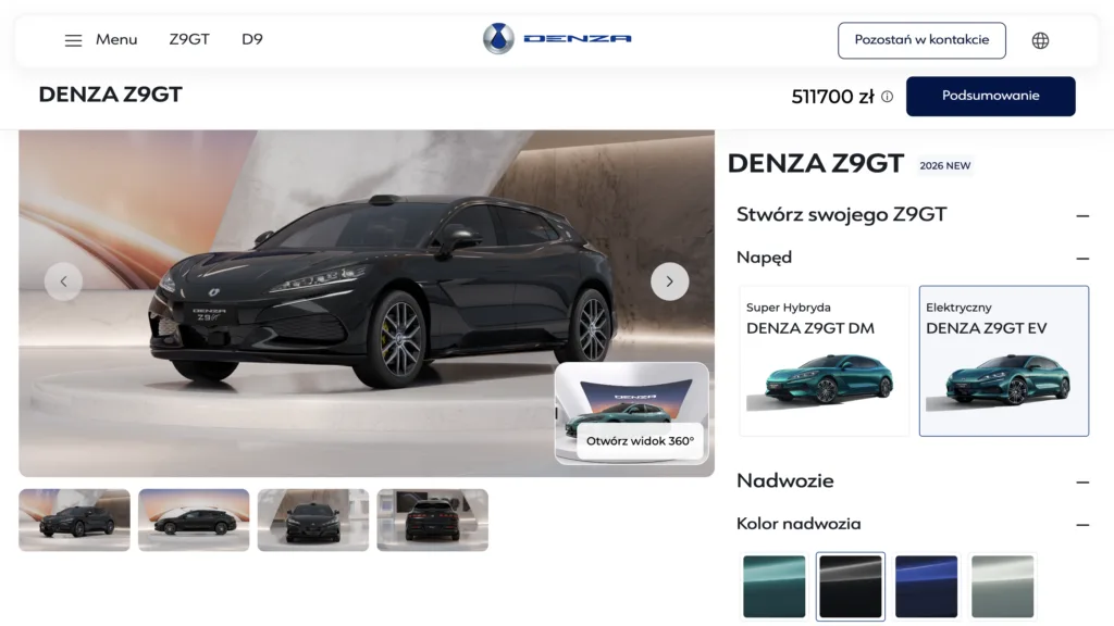 Denza Z9 Gt Polski Konfigurator