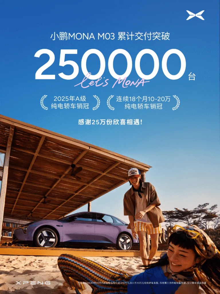 Xpeng Mona M03 250 000 Sztuk