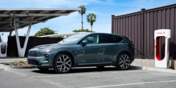 Volvo Tesla Supercharger