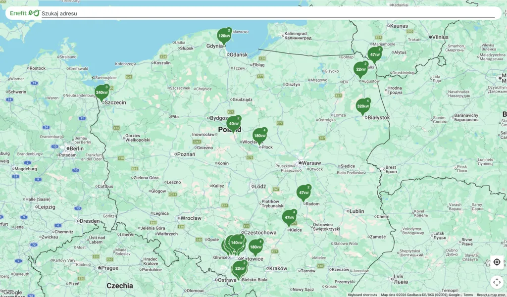 Enefit Mapa ładowania