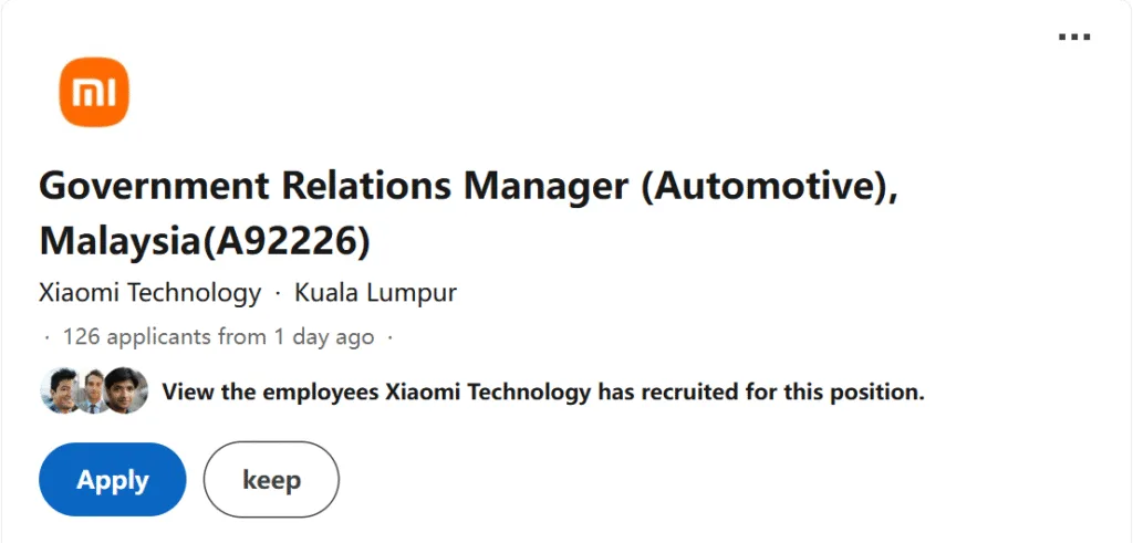 Xiaomi Rekrutacja Kuala Lumpur