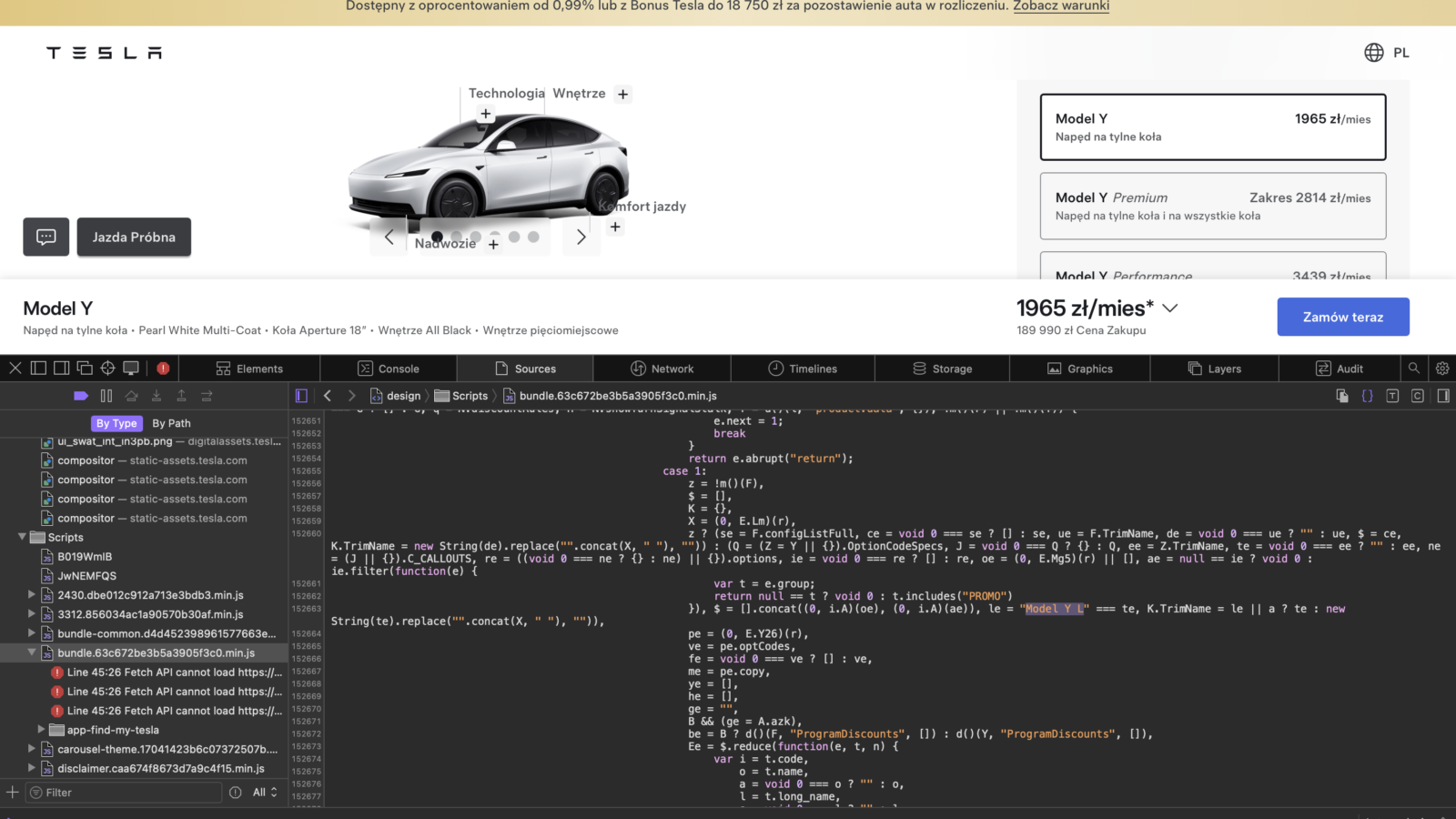 Tesla Model Y L W Konfiguratorze Pl W Kodzie
