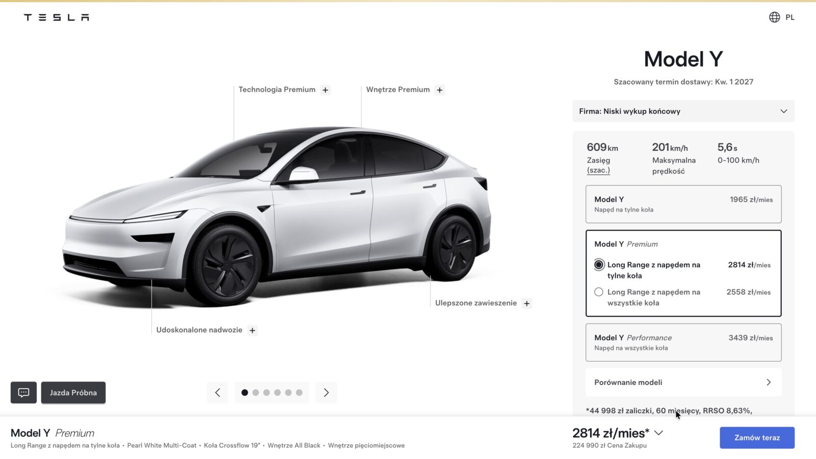 tesla terminy polska q4 2026