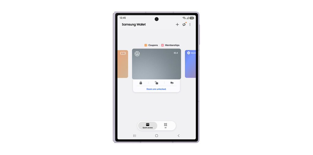 Volkswagen Digital Key Samsung Wallet 1
