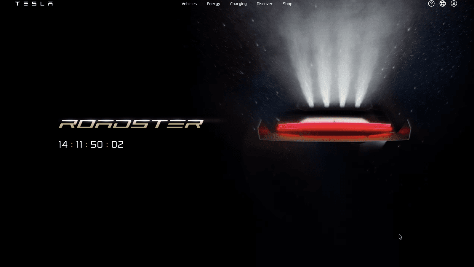 Tesla Roadster Odliczanie