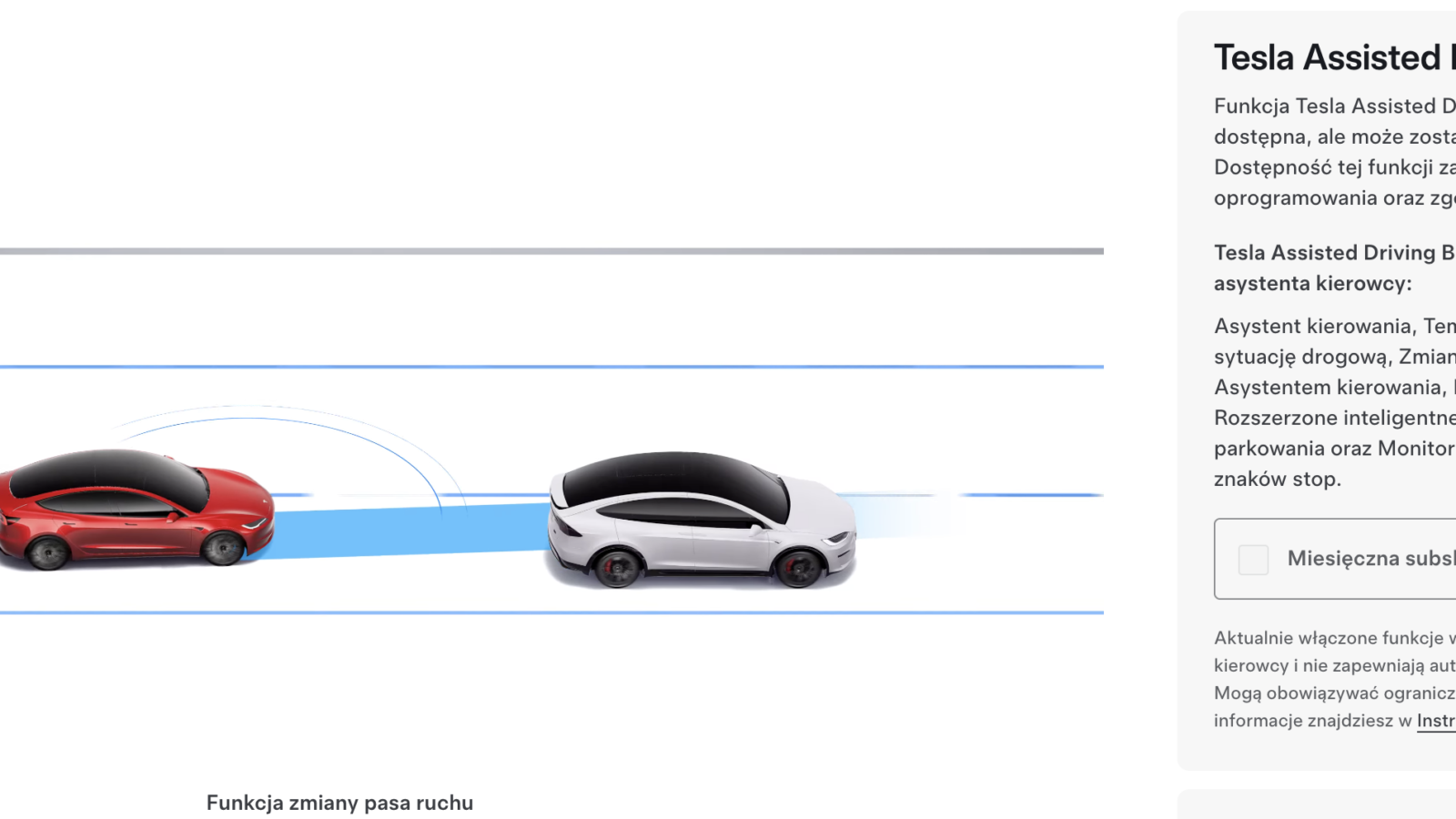 Tesla Assisted Driving Basic Cennik